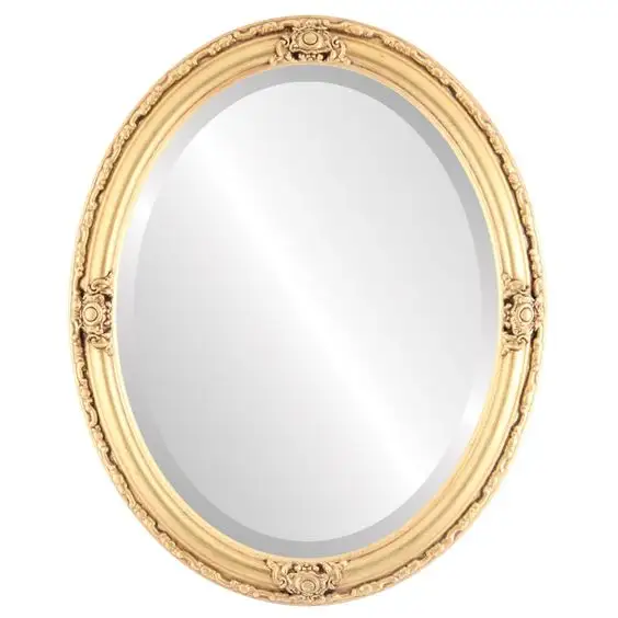 Ovaler Spiegel aus antikem Gold metalls piegel