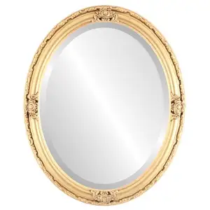 Oval Mirror in Antique Gold metal mirror