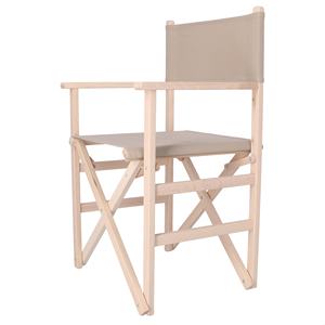 Sedia da Regista WELL HOME in Tela Grigio Pietra 51x46x86 cm, Legno di Faggio con Finitura Non Verniciata - Product Image 4