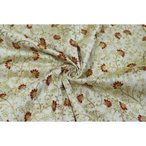 Tissu en Soie Brute Poly Brodé Multicolore TRILOKI 44/38 pour Couture, Bricolage, Artisanat, Motif Floral Tissé pour Sacs de Mode - Product Image 1