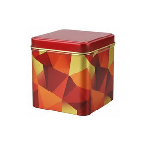 Boîte carrée en fer blanc de qualité alimentaire avec finition brillante |   Taille personnalisée disponible pour l'emballage de biscuits et de thé - Product Image 1