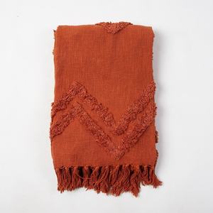 Manta de algodón con mechones de lujo, manta tejida Bohemia con borlas para venta al por mayor y decoración del hogar - Product Image 3