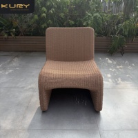 Chaise de jardin moderne en rotin tressé pour café, balcon, restaurant extérieur et hôtel