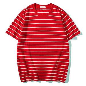 Ropa de hombre Camisetas Slim Fit Peso pesado 100% Algodón Camisetas con diseño a rayas O Cuello Verano Manga corta Camisas de hombre - Product Image 5