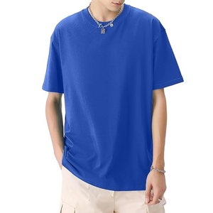 T-shirt Homme Oversize Col Rond 100% Coton Haute Qualité Anti-boulochage Respirant Grammage Lourd Impression Personnalisée Manches Courtes Style Hip Hop - Product Image 1