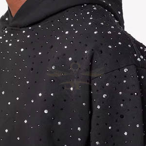 Sudadera con capucha con diamantes de imitación de último diseño, Sudadera con capucha con diamantes de imitación de moda de alta calidad, personalizada y de diferentes colores - Product Image 6