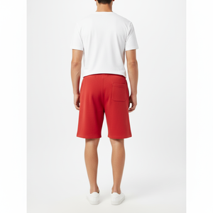 กางเกงขาสั้นผู้ชายผ้าฟลีซเทอร์100% ผ้าฝ้ายเนื้อผ้าระบายอากาศได้ดีมีเชือกผูกสำหรับใส่วิ่ง - Product Image 4