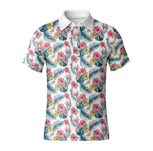 Polo de Golf estampado de buena calidad para hombre, tela de punto de Spandex/poliéster duradera, camisas de longitud regular, Polo, ropa de Golf OEM - Product Image 2