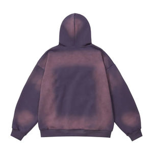 Sweat à capuche vintage personnalisé zippé délavé à l'acide pour hommes Streetwear Style Pulewer polaire lourde vierge pour l'hiver - Product Image 5