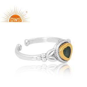 Anillo de piedras preciosas de cuarzo de fresa verde Natural de Plata de Ley 925 de última venta, joyería para mujer, regalo para ella - Product Image 4