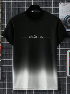 T-shirt sport décontracté pour homme, coupe slim, col rond, imprimé, manches courtes, 100% coton, nouvelle mode, éco-responsable, haute qualité - Product Image 3