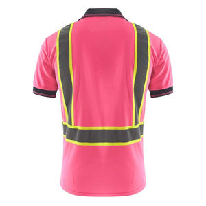 เสื้อโปโลผู้ชายแขนสั้นครึ่งแขนเสื้อทำงาน Hi viz แบบกำหนดเองความปลอดภัยสะท้อนแสงมองเห็นได้ชัดเจน - Product Image 3