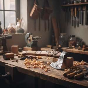 Hache viking artisanale en acier à haute teneur en carbone, manche en acier de qualité industrielle, fourreau en cuir, camping, usage quotidien en plein air, survie - Product Image 2