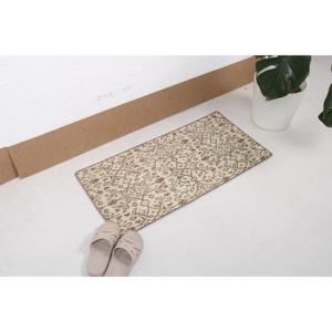 Tapis de 1,5 x 3 pieds, tapis turc vintage, tapis à pois marron et blanc - Product Image 2