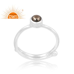 Anillo de piedras preciosas de pirita Natural de Plata de Ley 925, joyería personalizada para mujer, regalo para ella - Product Image 1