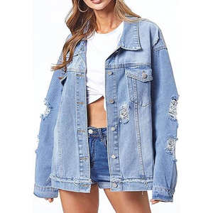 Chaqueta vaquera de manga larga de invierno para mujer personalizable de alta calidad con decoración de piel Diseño de estilo callejero popular - Product Image 4