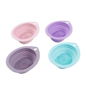 Tazón para Limpiar Brochas de Maquillaje, Plegable, en Forma de Gota, para Brochas de Polvo, Herramientas de Belleza, Almohadilla de Limpieza de Silicona, para Uso Doméstico - Product Image 2