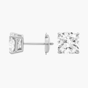 Cushion Cut Lab Grown Diamond <b>Stud</b> <b>Earrings</b> 3.00 Ct Lab Grown Diamond In 14K Solid Gold For Engagement Party <b>Fine</b> Jewellery - Product Image 2