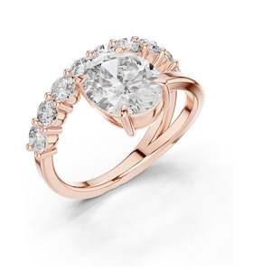 Bague en diamant de laboratoire ovale 0,99 CT pour femmes, clarté VVS-VS EF, or 18 carats, 14 carats, 10 carats et argent 925, or rose, or jaune, or blanc - Product Image 4