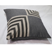 Housse de coussin en coton biologique à rayures carrées, design moderne, écologique, antibactérienne, pour canapé, décoration de la maison