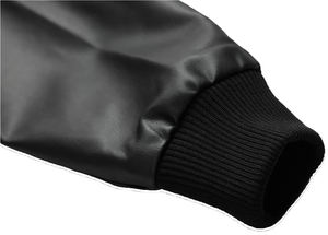 Veste de baseball en cuir pour homme, à manches longues, avec bordure en tricot côtelé, personnalisée - Product Image 4