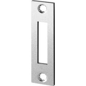 S412 Silver Flat <b>Strike</b> <b>Plate</b> with 24 mm Squared Faceplate BKS Plaques - Product Image 1