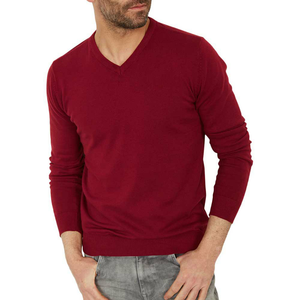 Pull en maille ajusté pour homme en laine 100% respirante à motif Argyle, chaud pour l'hiver, anti-boulochage, 2026 - Product Image 4