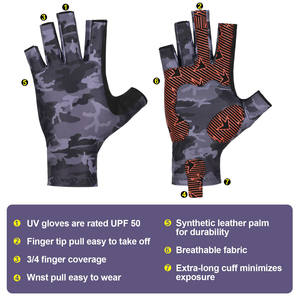 Sun-Protection Fishing <b>Gloves</b> High Quality Lightweight Fabric <b>Fingerless</b> Fishing <b>Gloves</b> for Men and <b>Women</b> - Product Image 3