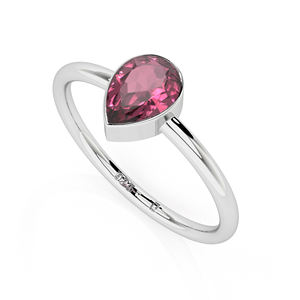 Bisel de turmalina Rosa Natural de Plata de Ley 925, hecho a mano, regalo minimalista clásico, su anillo apilable, joyería - Product Image 6