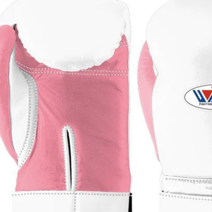 Gants de boxe professionnels en cuir blanc et rose, avec fermeture velcro au poignet, pour l'entraînement et le sparring, pour hommes et femmes - Product Image 3