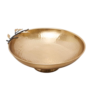 Bol de service à chocolat Elegance Accent de feuille unique et bol à motif martelé parfait pour le bol de service à chocolat de fête de mariage - Product Image 1
