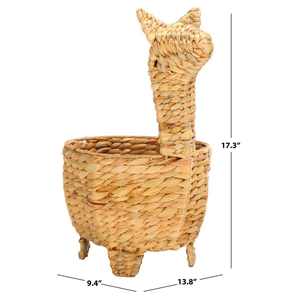 Panier adorable en forme de girafe, tissé à la main en jacinthe d'eau, panier de rangement artisanal, vente en gros, écologique, fabriqué par VgreenArt - Product Image 2