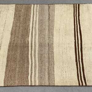 Kilim Rug, 2.6x9.1 ft Turkish Rug, <b>Brown</b> Animal Print Rug <b>Wool</b> - Product Image 3