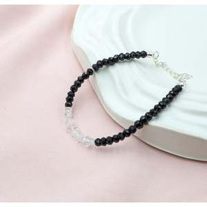 Black Spinel & Herkimer Diamond Bracelet Gold Plated Beaded <b>Charms</b> Religious Ball Pattern <b>Bangles</b> with Quartz & Pearl Main Stone - Product Image 4