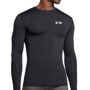 Wholesale Men's Compression Shirts Breathable Eco-Friendly Quick Dry Spandex/Polyester Long Sleeves Workout Wear - Product Image 1