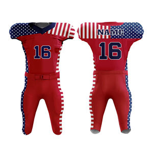 Uniforme de fútbol americano elástico de alta calidad 93% poliéster 7% algodón nuevo último diseño uniforme de fútbol americano con cuello en V - Product Image 2