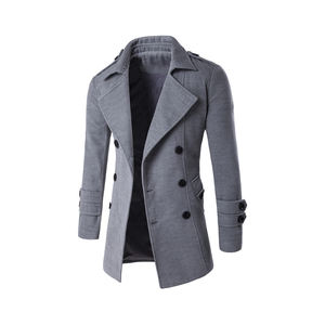 Gabardina Entallada para Hombre, Abrigo Largo Moderno, Chaqueta de Moda de Invierno - Product Image 1