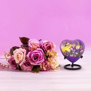 Urnas de cremación de colibrí en forma de corazón para urnas de soporte de Metal humano para urnas decorativas para adultos para mamás Funeral Mini - Product Image 4