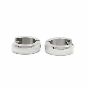 Boucles d'oreilles créoles Jeulia en acier inoxydable plaqué or pour hommes avec accents de perles et de diamants - Product Image 2