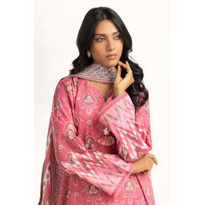 IUSTKSD-2021 Ensemble décontracté imprimé 3 pièces en georgette respirante longueur ras du sol, tendance pour les fêtes estivales et festivals XS OEM/ODM - Product Image 2