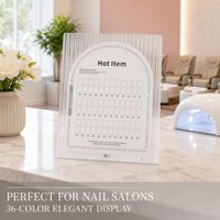 Présentoir transparent en acrylique pour couleurs de vernis à ongles, organisateur de 36 échantillons, finition brillante, support de table pour salon