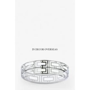 Aspecto atractivo, metal chapado en oro de alta calidad, borde de diseñador único, forma redonda, espejo para hotel y restaurante, suministro de bandeja para servir - Product Image 6