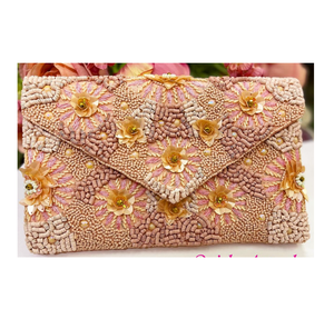 Bolsos de mensajero con cuentas de diseñador para mujer de la India, bolsos de mano bohemios con cuentas, bolsos de mano hechos a mano para compras de noche - Product Image 5