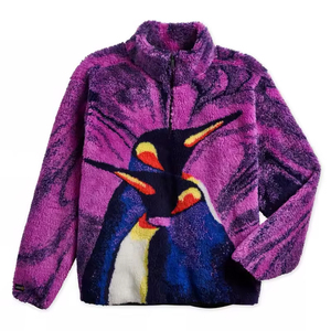 ¡Novedad de 2024! Chaqueta forrada de lana con estampado personalizado completo de alta calidad para hombre, lana Polar con cuello levantado para invierno, chaqueta de invierno al por mayor - Product Image 6