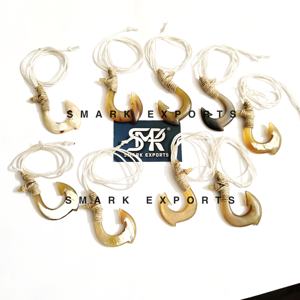 Collar con colgante de anzuelo hecho a mano de cuerno de búfalo Natural Tribal Surfer joyería para hombres y mujeres regalo ecológico - Product Image 5