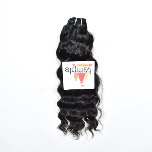 Máquina de doble trama 100% color natural indio crudo al por mayor negro cutícula alineada ondas profundas procesadas para mujeres extensiones de cabello - Product Image 3