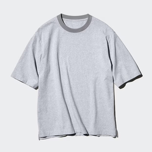 Airism T Shirt Sale T-shirts en coton pour hommes Oversized Unisex Short Sleeve Crew Neck Loose Basic Tops Solid Athletic Tee - Product Image 1