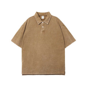 Polo décontracté à manches courtes en tissu de coton pour hommes de grande taille T-shirt de fournisseur en gros de T-shirt pour hommes - Product Image 1