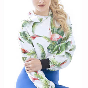 Top corto de algodón para mujer, sudaderas con capucha para ropa informal, sudaderas con cremallera completa hechas en fábrica profesional para mujer - Product Image 2