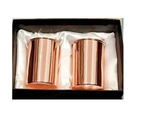 Ensemble de 2 gobelets en cuivre martelé pour l'eau potable, en métal sain et non toxique, avec boîte cadeau - Product Image 2